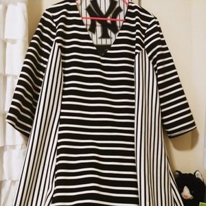 Striped black white dress corset back lane bryant